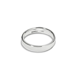 4mm Flat White Gold Band