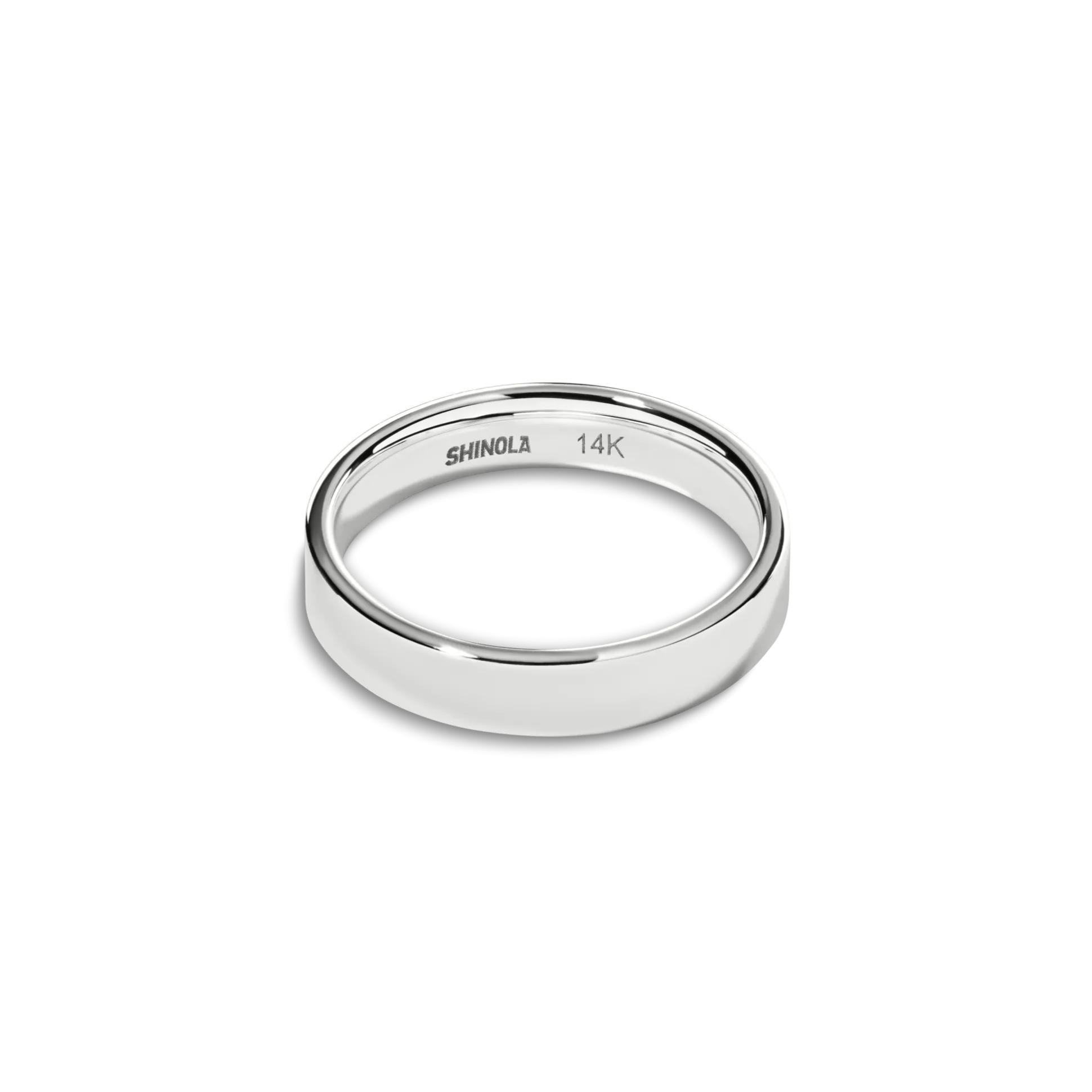4mm Flat White Gold Band