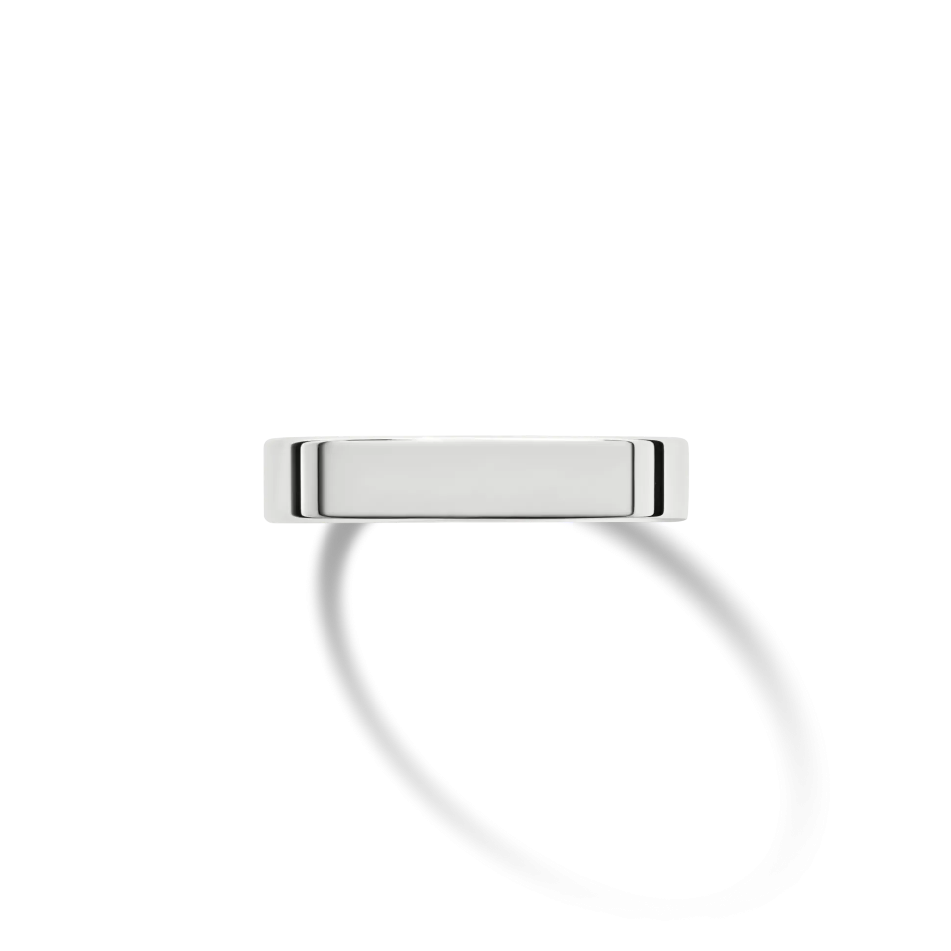 4mm Flat White Gold Band