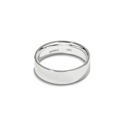 6mm Flat White Gold Band