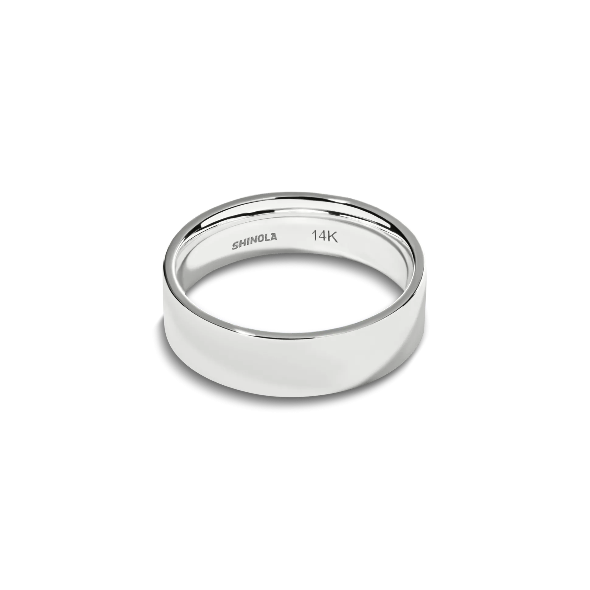 6mm Flat White Gold Band