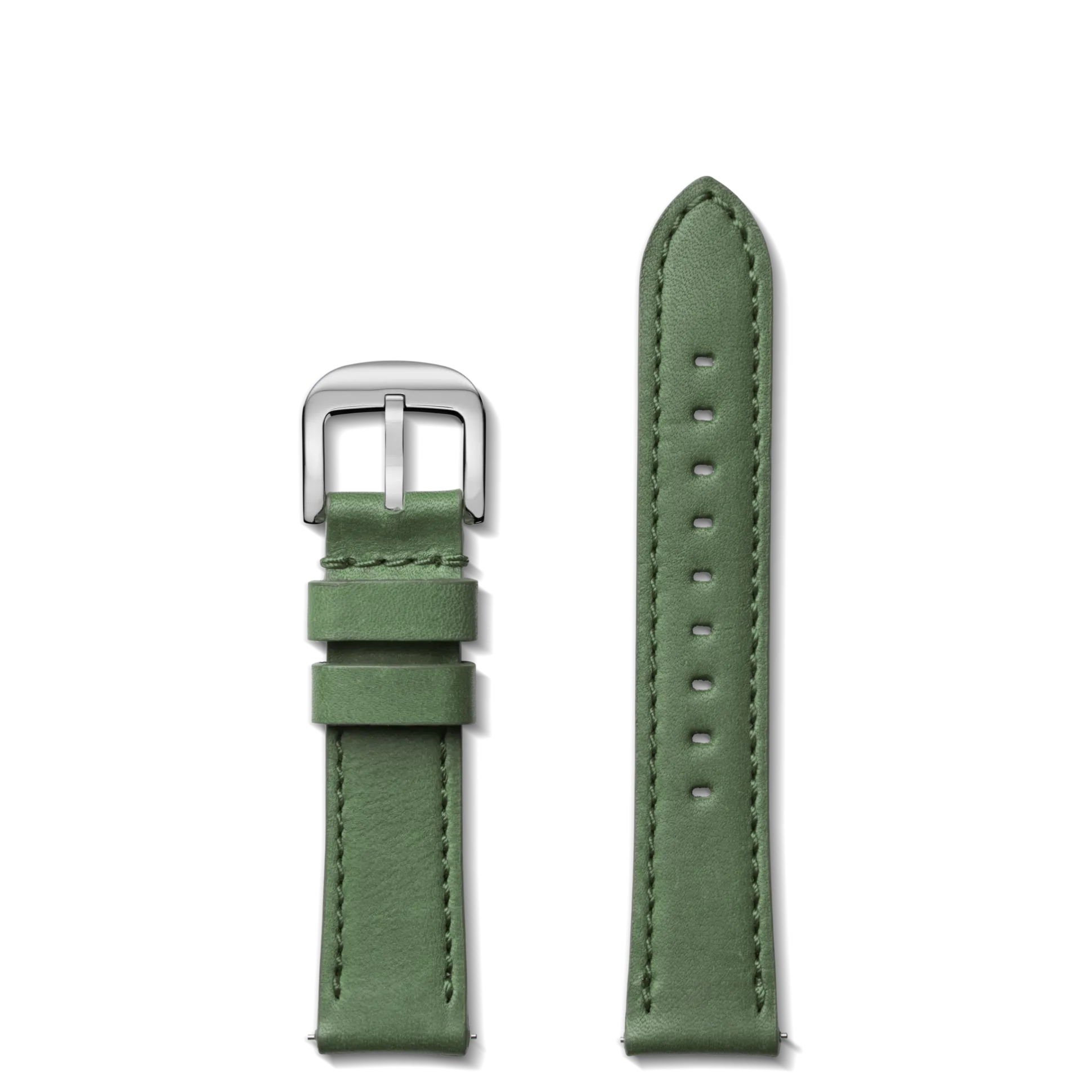 20mm Green Leather Watch Strap