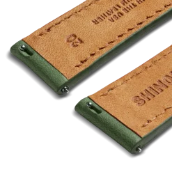 20mm Green Leather Watch Strap