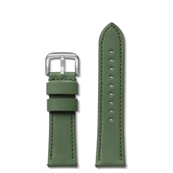 24mm Green Leather Watch Strap