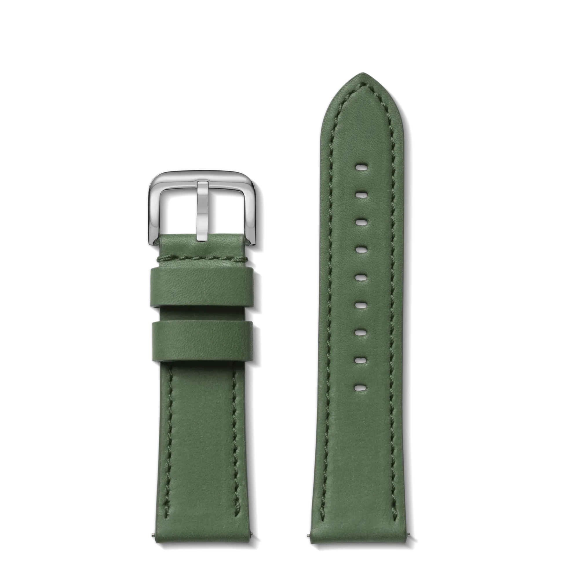 24mm Green Leather Watch Strap