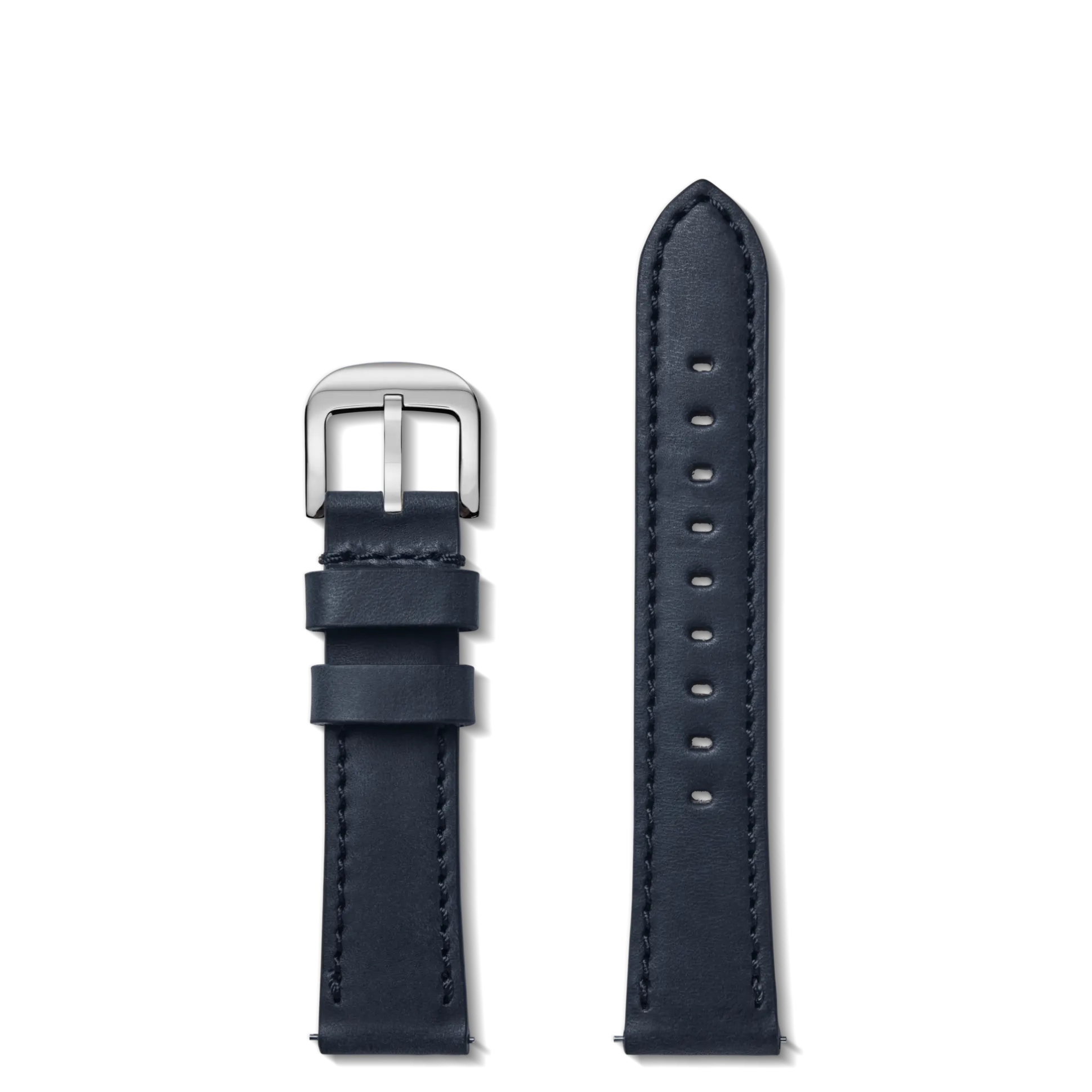 20mm Navy Leather Watch Strap