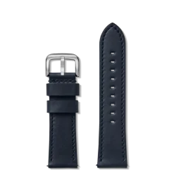24mm Navy Leather Watch Strap