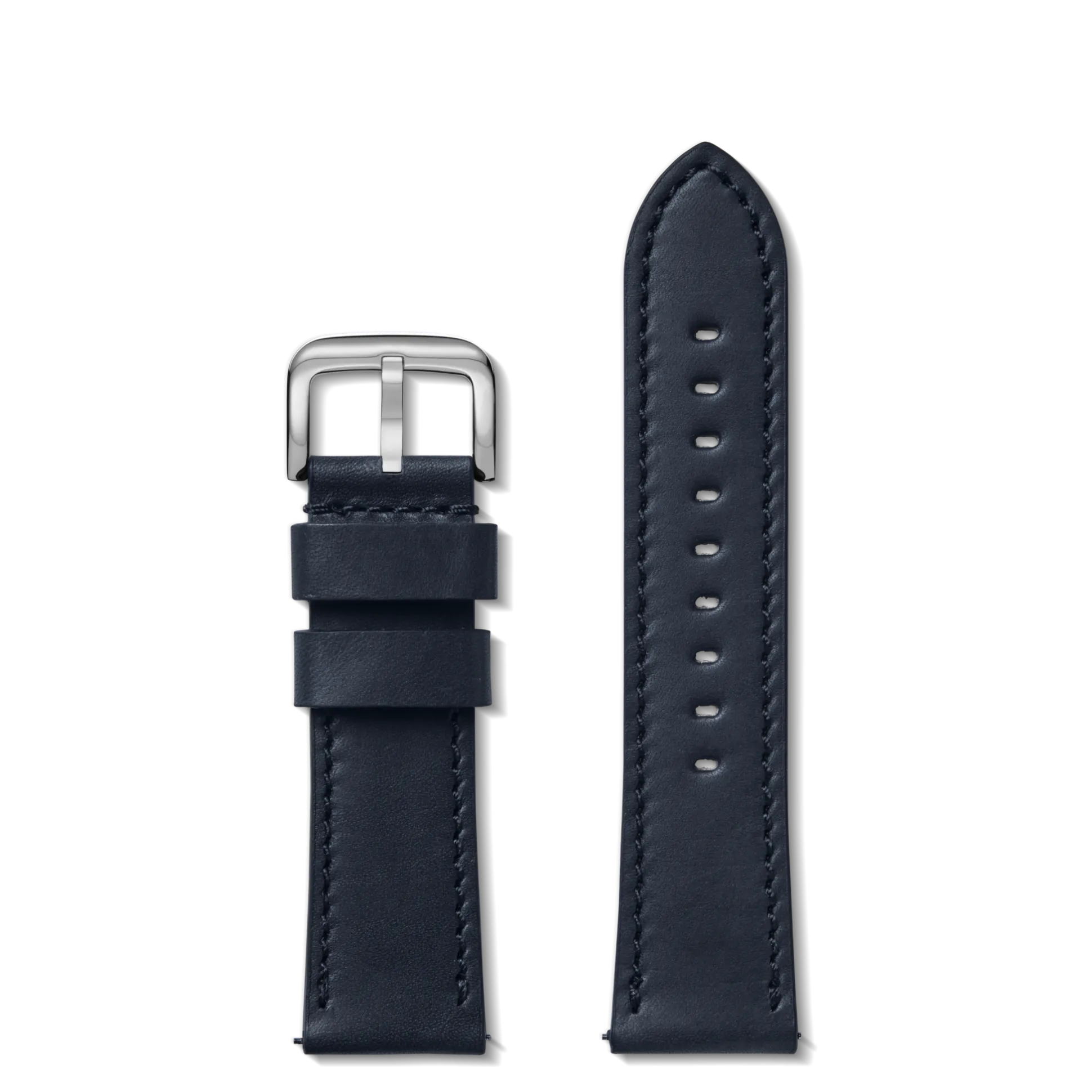 24mm Navy Leather Watch Strap