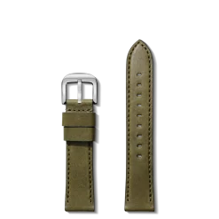 20mm Olive Leather Watch Strap