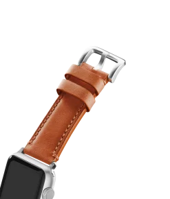 20mm Orange Leather Apple Watch Strap