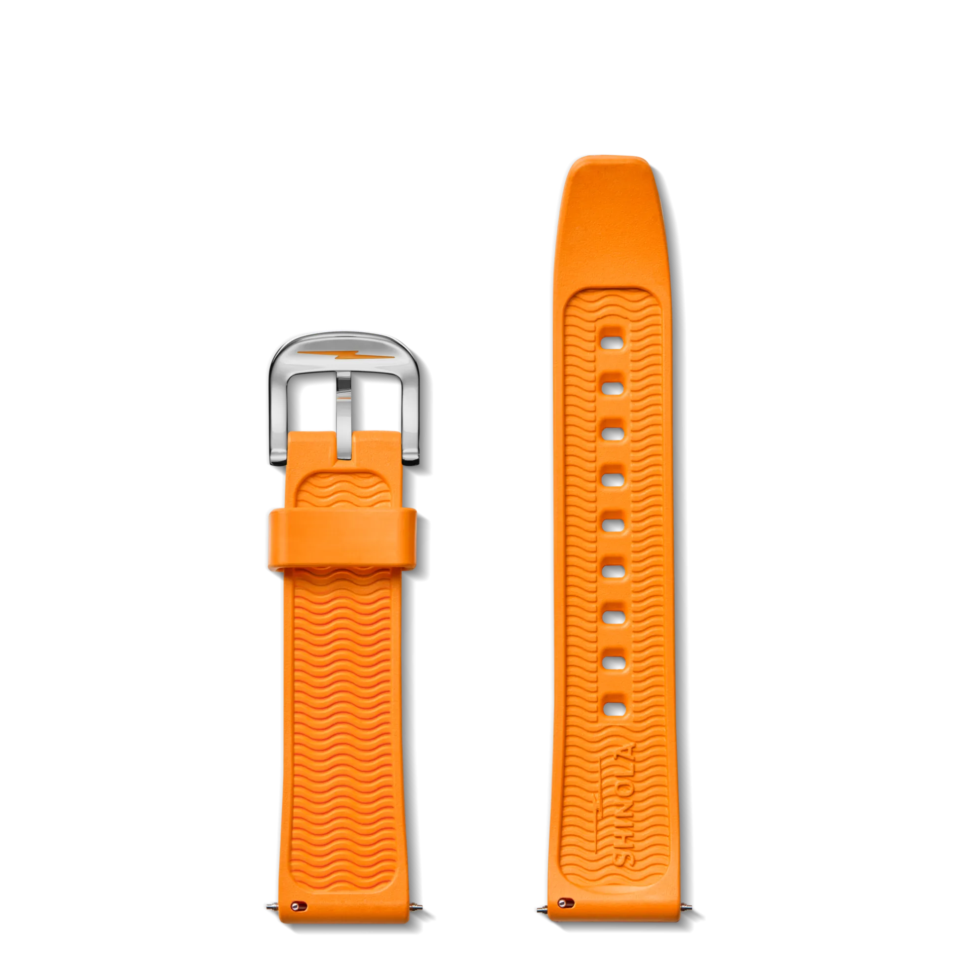 20mm Orange Rubber Watch Strap