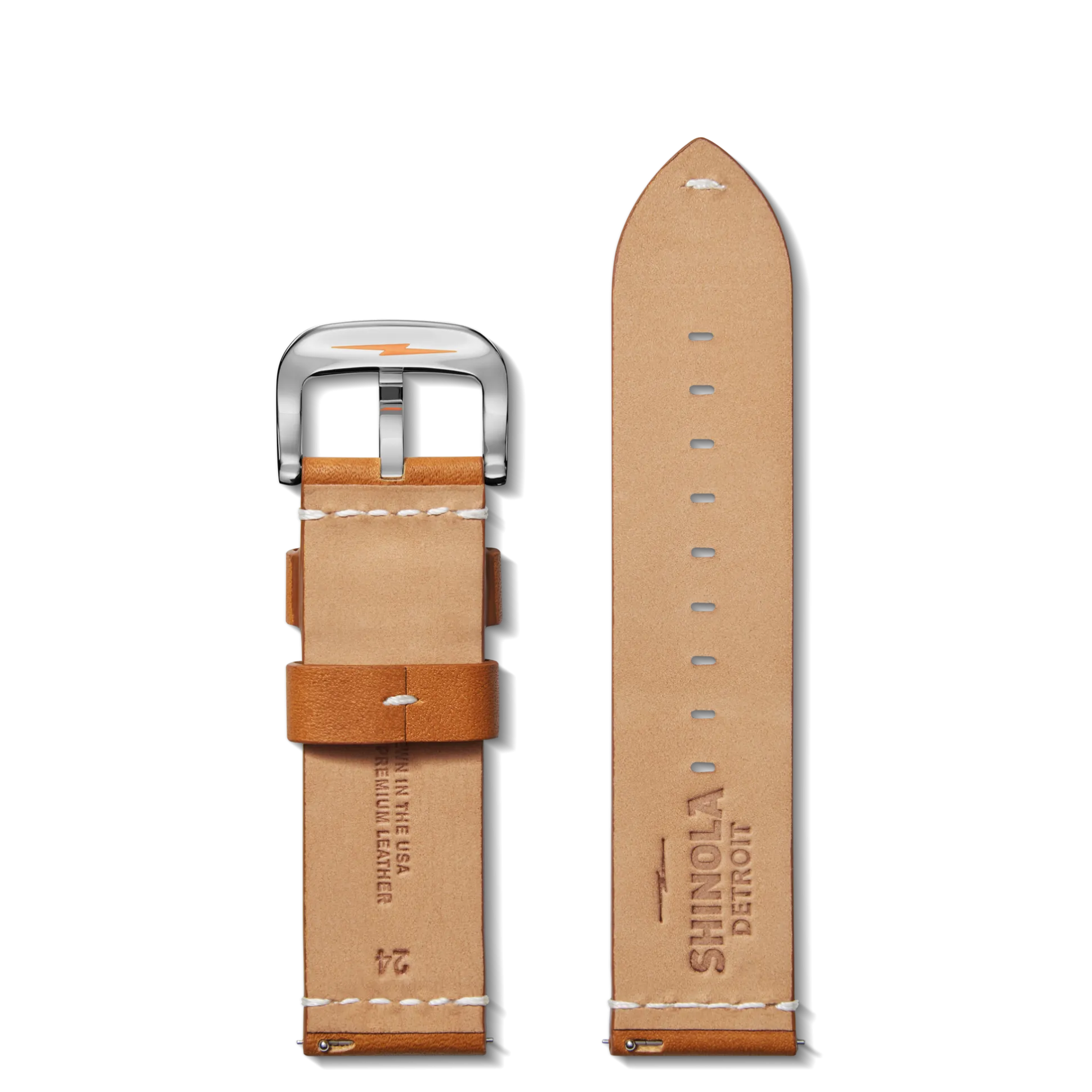 24mm Tan Leather Watch Strap