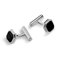 Octagonal Onyx Inlay Cufflinks