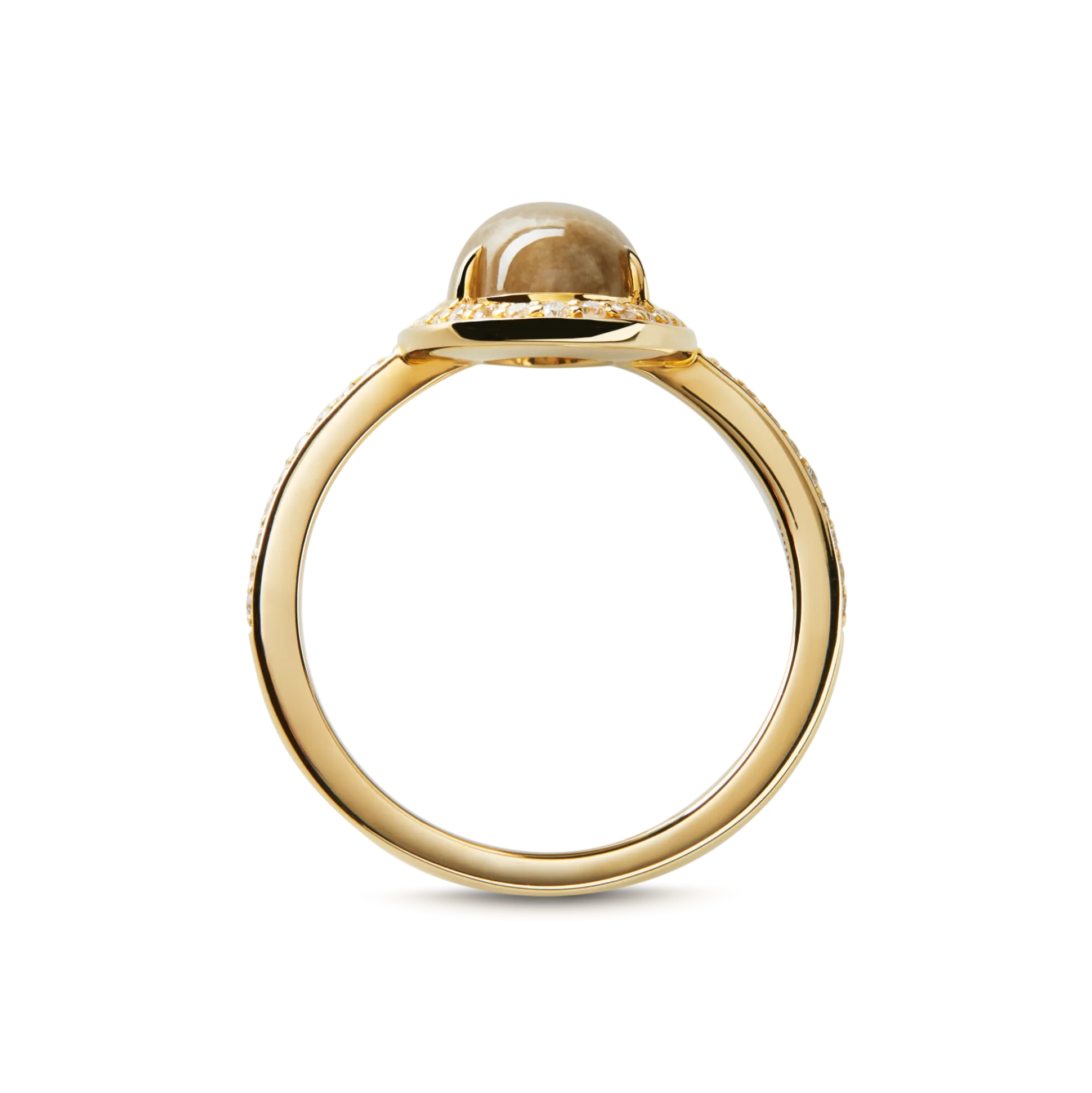 Petite Diamond Pave Petoskey Oval Ring