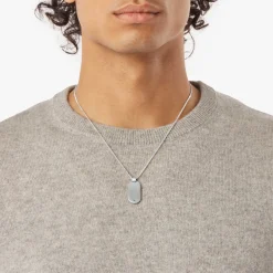 Tag Curb Chain Necklace