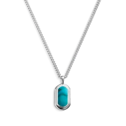 Turquoise Inlay Tag Necklace